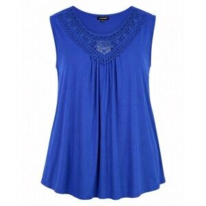 A. Jesdani Women’s Crochet Lace Tunic Top Blue Sleeveless Stretch NWT 4X